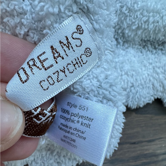 Barefoot Dreams CozyChic Blue and White Airplane Scalloped Baby Blanket - Picture 7 of 7